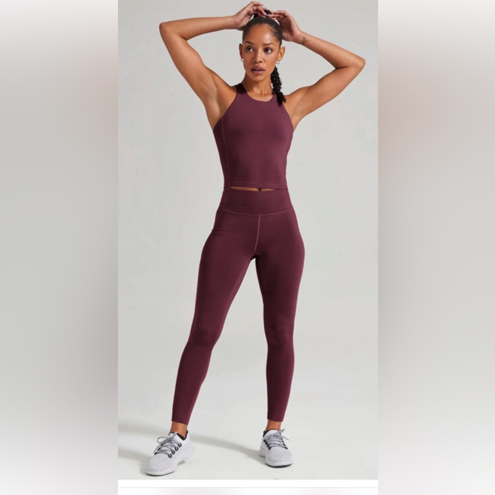 Allbirds Aubergine Maroon Wool Natural High Waist Leggings || Sz large